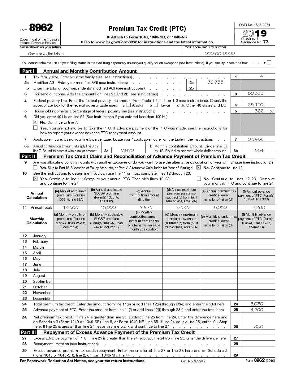 Form 8962 Instructions